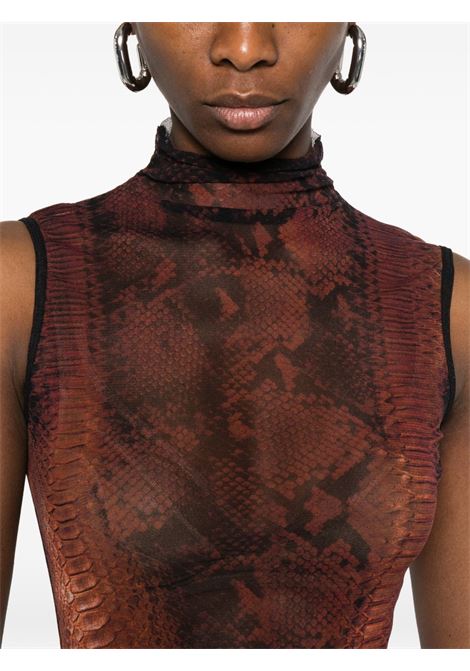 python tank top woman black and brown JEAN PAUL GAULTIER | 26/01-W-TO410-M012P6000